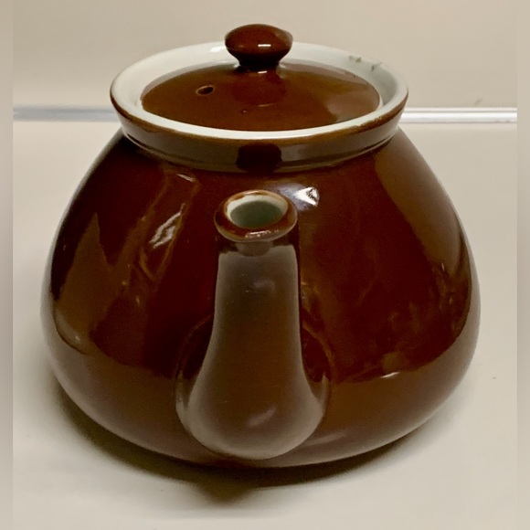 Mid Century Vintage Brown Ceramic Restaurant Diner Style Lidded Teapot - Picture 11 of 16